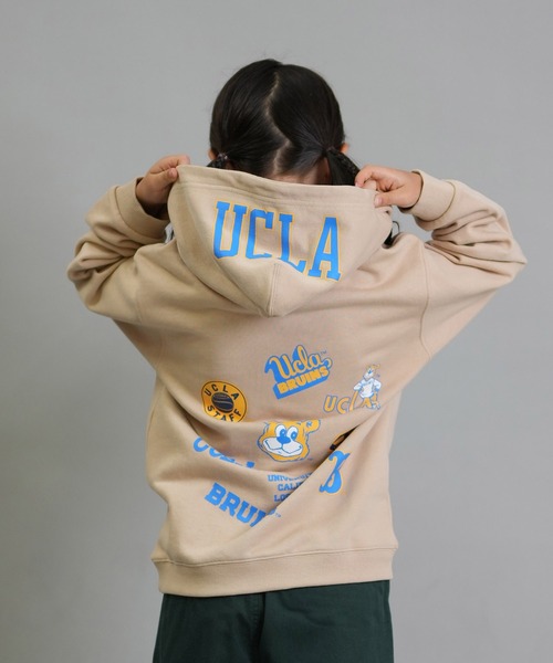 ANTIBAL(アンティバル)の「【ムラサキスポーツ限定】ANTIBAL/アンティバル プルオーバー パーカー キッズ UCLA スウェット フーディー ロゴ バックプリント 裏毛 254AN3PK115(パーカー・キッズ・ヘザーグレー/ベージュ・130cm/140cm/150cm/160cm)」の1枚目の写真