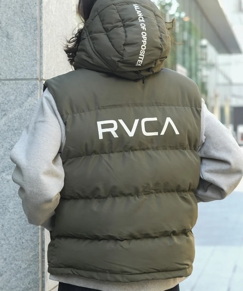 RVCA(ルーカ)の「【RVCA/ルーカ】24AW RVCA PUFFER VEST/ルーカドローコード付きエコダウンベスト(ダウンベスト・メンズ・ダークカーキ/ホワイト/ブラック・MEDIUM/SMALL)」の3枚目の写真