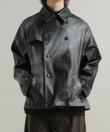 CASPER JOHN | Back pleats PU short trench coat/バックプリーツPUショートトレンチコート(トレンチコート)