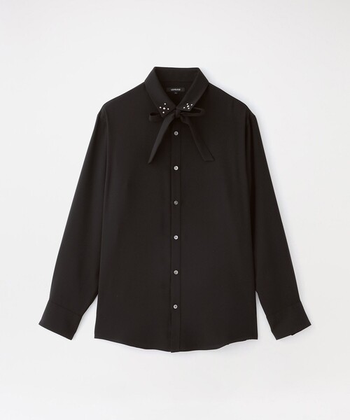 LOVELESS(ラブレス)の「ランポーニリボンタイシャツ(シャツ/ブラウス・メンズ・ブラック/オフホワイト・L/M)」の1枚目の写真