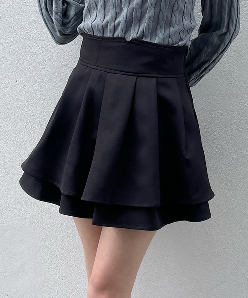 abc une face（アーベーセーアンフェイス）の「ダブルフレアスカート（スカート・レディース・グレー/ブラック系その他/ホワイト系その他/ブラック系その他2/ブラック/ピンク/ホワイト・FREE）」の3枚目の写真