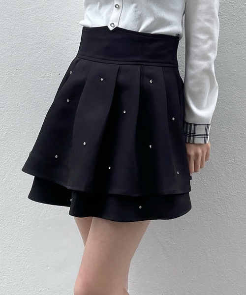 abc une face（アーベーセーアンフェイス）の「ダブルフレアスカート（スカート・レディース・グレー/ブラック系その他/ホワイト系その他/ブラック系その他2/ブラック/ピンク/ホワイト・FREE）」の16枚目の写真