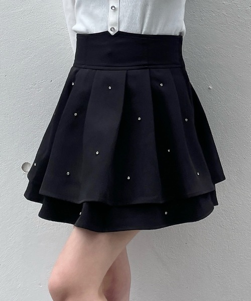 abc une face（アーベーセーアンフェイス）の「ダブルフレアスカート（スカート・レディース・グレー/ブラック系その他/ホワイト系その他/ブラック系その他2/ブラック/ピンク/ホワイト・FREE）」の18枚目の写真