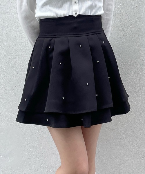 abc une face（アーベーセーアンフェイス）の「ダブルフレアスカート（スカート・レディース・グレー/ブラック系その他/ホワイト系その他/ブラック系その他2/ブラック/ピンク/ホワイト・FREE）」の17枚目の写真