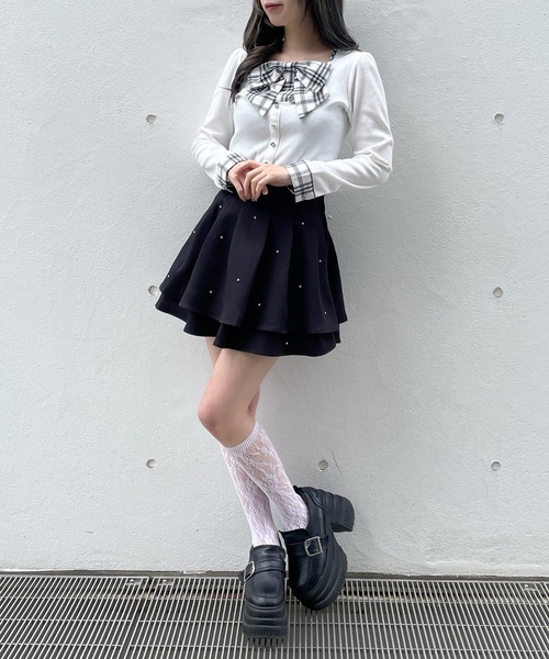 abc une face（アーベーセーアンフェイス）の「ダブルフレアスカート（スカート・レディース・グレー/ブラック系その他/ホワイト系その他/ブラック系その他2/ブラック/ピンク/ホワイト・FREE）」の19枚目の写真