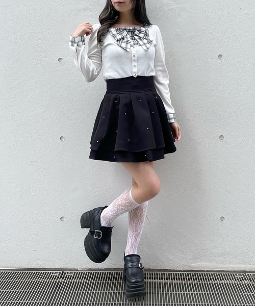 abc une face（アーベーセーアンフェイス）の「ダブルフレアスカート（スカート・レディース・グレー/ブラック系その他/ホワイト系その他/ブラック系その他2/ブラック/ピンク/ホワイト・FREE）」の20枚目の写真