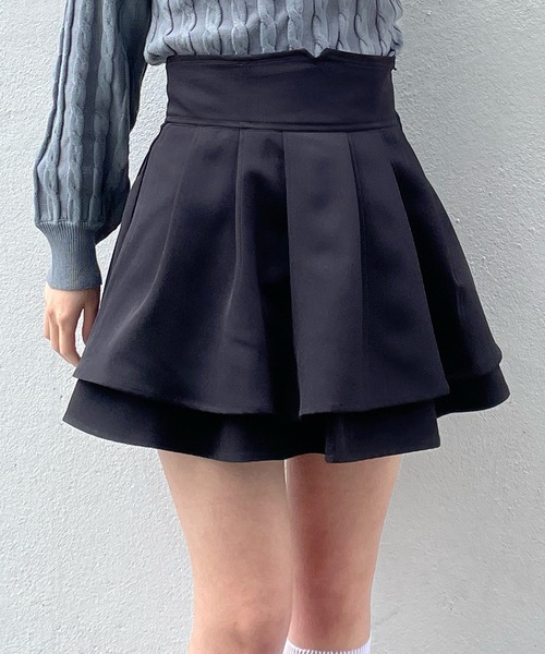 abc une face（アーベーセーアンフェイス）の「ダブルフレアスカート（スカート・レディース・グレー/ブラック系その他/ホワイト系その他/ブラック系その他2/ブラック/ピンク/ホワイト・FREE）」の9枚目の写真