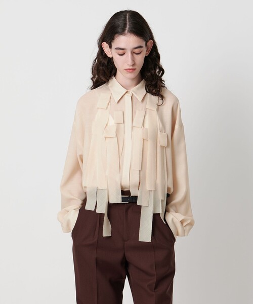 AEWEN MATOPH(イウエン マトフ)の「<AEWEN MATOPH>フリンジブラウス(シャツ/ブラウス・レディース・ブラック/オフホワイト・FREE)」の2枚目の写真