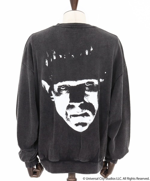 ADAM PATEK(アダムパテック)の「【ADAMPATEK/アダムパテック】Frankenstein face print crewneck プリントスウェット(スウェット・メンズ・ブラック/グレー・2/1)」の6枚目の写真
