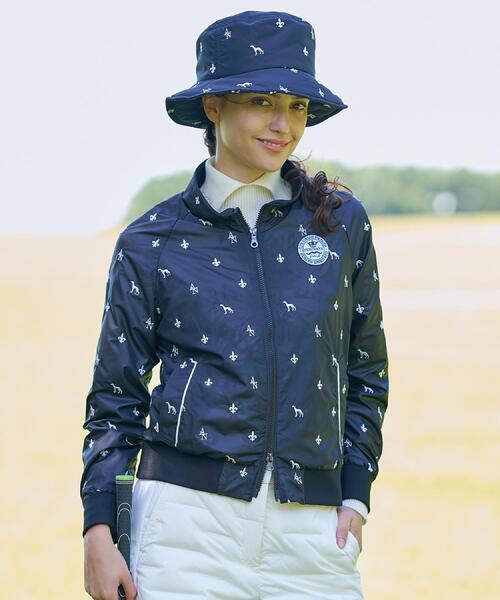 アダバット（adabat）/【ADABAT NAVY】エンブロイダリーモノグラムジップブルゾン セール】【ADABAT NAVY】エンブロイダリーモノグラムジップブルゾン