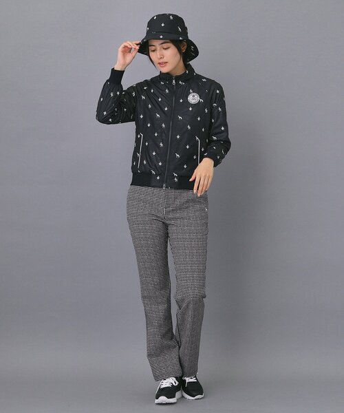 セール】【ADABAT NAVY】エンブロイダリーモノグラムジップブルゾン