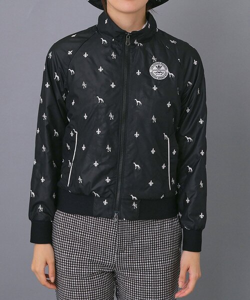 adabat(アダバット)の「【ADABAT NAVY】エンブロイダリーモノグラムジップブルゾン(ブルゾン・レディース・ブラック・42/40/38)」の8枚目の写真