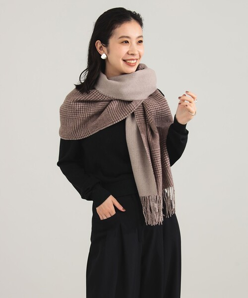 グレンチェック アルパカ リバーシブル ストール（ストール/ショール