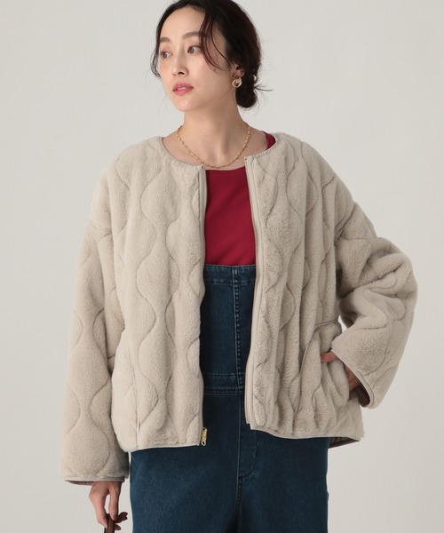 リバーシブルファージャケット/491545（ノーカラージャケット）｜Elura