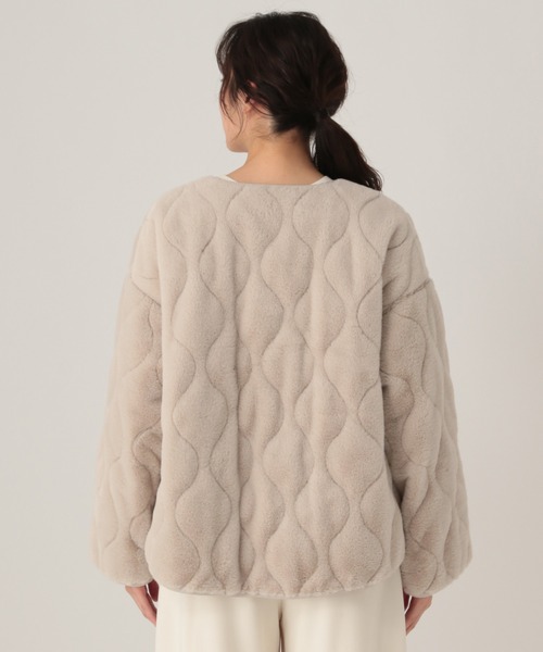 Elura（エルーラ）の「リバーシブルファージャケット/491545（ノーカラージャケット・レディース・ベージュ/チャコールグレー/ベージュ系/チャコール・SMALL/MEDIUM）」の16枚目の写真