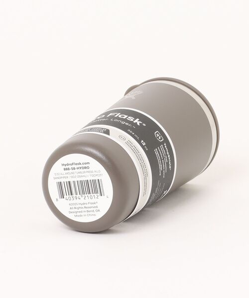 HYDRO FLASK(ハイドロフラスク)の「Hydro Flask/ハイドロフラスク ステンレスタンブラー オールアラウンド タンブラー ワントーンカラー 12oz 890116(グラス/マグカップ/タンブラー・メンズ・アッシュブラウン/ブラック/ホワイト・FREE)」の6枚目の写真