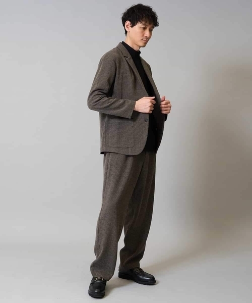 a.v.v(アーヴェヴェ)の「【イージーケア/シワになりにくい】ツイードストレッチワンタックワイドイージースラックス【洗濯機で洗える】(その他パンツ・メンズ・ブラウン・48/50/46)」の10枚目の写真