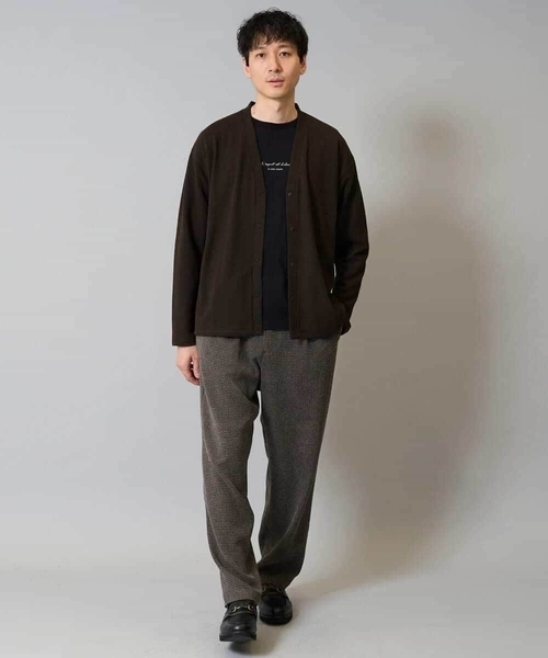 a.v.v(アーヴェヴェ)の「【イージーケア/シワになりにくい】ツイードストレッチワンタックワイドイージースラックス【洗濯機で洗える】(その他パンツ・メンズ・ブラウン・48/50/46)」の12枚目の写真