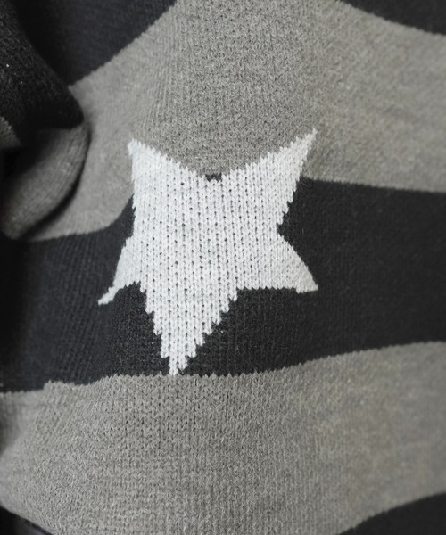 SPINNS(スピンズ)の「ふわっと可愛い☆スター×ボーダーゆるニット/ウィッシュコア(ニット/セーター・レディース・ホワイト×ブラック/ブラック×グレー/グレー系その他・ONESIZE)」の14枚目の写真