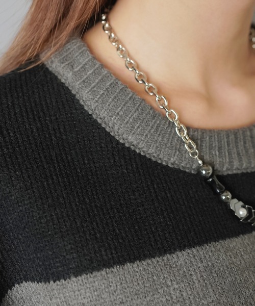 SPINNS(スピンズ)の「ふわっと可愛い☆スター×ボーダーゆるニット/ウィッシュコア(ニット/セーター・レディース・ホワイト×ブラック/ブラック×グレー/グレー系その他・ONESIZE)」の15枚目の写真