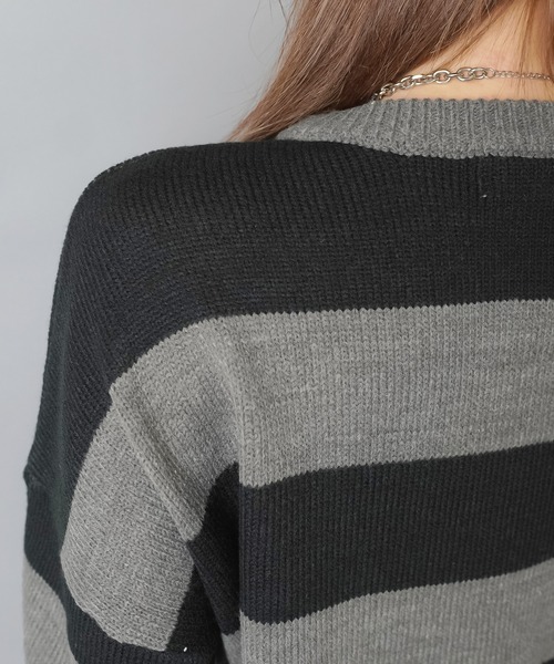 SPINNS(スピンズ)の「ふわっと可愛い☆スター×ボーダーゆるニット/ウィッシュコア(ニット/セーター・レディース・ホワイト×ブラック/ブラック×グレー/グレー系その他・ONESIZE)」の16枚目の写真