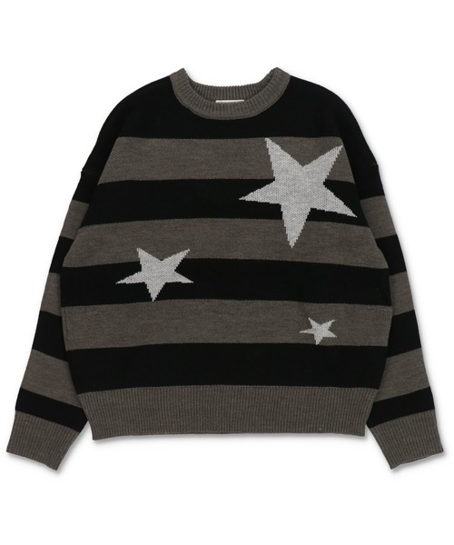 SPINNS(スピンズ)の「ふわっと可愛い☆スター×ボーダーゆるニット/ウィッシュコア(ニット/セーター・レディース・ホワイト×ブラック/ブラック×グレー/グレー系その他・ONESIZE)」の18枚目の写真