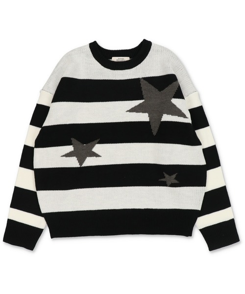 SPINNS(スピンズ)の「ふわっと可愛い☆スター×ボーダーゆるニット/ウィッシュコア(ニット/セーター・レディース・ホワイト×ブラック/ブラック×グレー/グレー系その他・ONESIZE)」の20枚目の写真