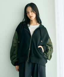 Editt by YECCA VECCA（エディットバイイェッカヴェッカ）の「MA-1風ZIPフーディ（ブルゾン）」