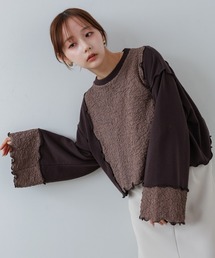 Bab（バブ）の「異素材切り替え配色メロートップス（スウェット）」