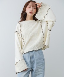 Bab | 異素材切り替え配色メロートップス(スウェット)