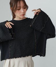 Bab（バブ）の「異素材切り替え配色メロートップス（スウェット）」