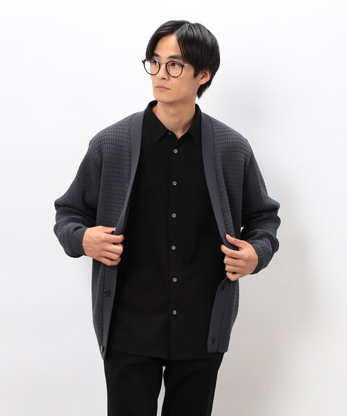 COMME CA ISM(コムサイズム)の「ワッフルカーディガン(カーディガン/ボレロ・メンズ・アイボリー/ブルー/ブラウン/レッド/チャコール・LARGE/MEDIUM)」の2枚目の写真