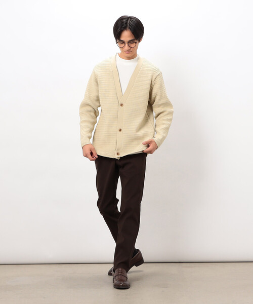 COMME CA ISM(コムサイズム)の「ワッフルカーディガン(カーディガン/ボレロ・メンズ・アイボリー/ブルー/ブラウン/レッド/チャコール・LARGE/MEDIUM)」の6枚目の写真
