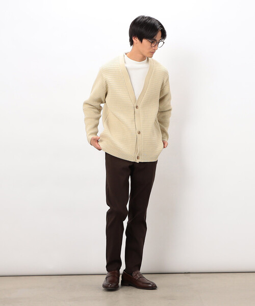 COMME CA ISM(コムサイズム)の「ワッフルカーディガン(カーディガン/ボレロ・メンズ・アイボリー/ブルー/ブラウン/レッド/チャコール・LARGE/MEDIUM)」の8枚目の写真