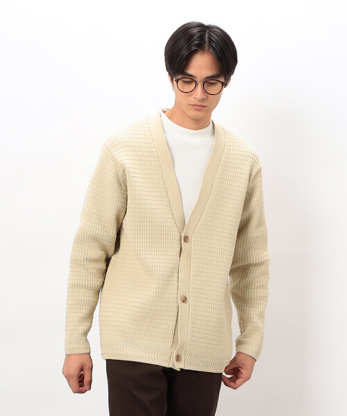 COMME CA ISM(コムサイズム)の「ワッフルカーディガン(カーディガン/ボレロ・メンズ・アイボリー/ブルー/ブラウン/レッド/チャコール・LARGE/MEDIUM)」の9枚目の写真