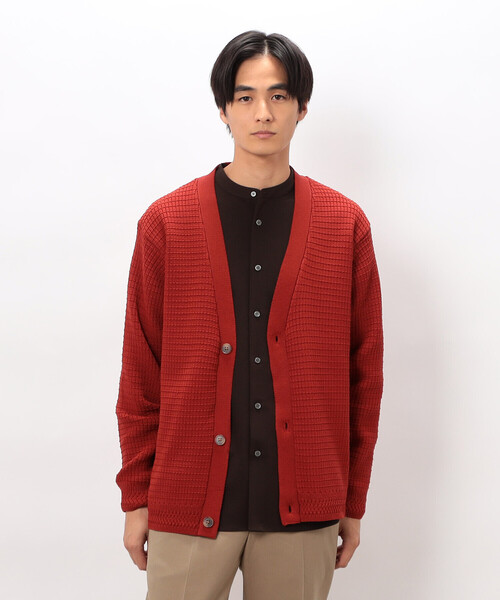 COMME CA ISM(コムサイズム)の「ワッフルカーディガン(カーディガン/ボレロ・メンズ・アイボリー/ブルー/ブラウン/レッド/チャコール・LARGE/MEDIUM)」の18枚目の写真
