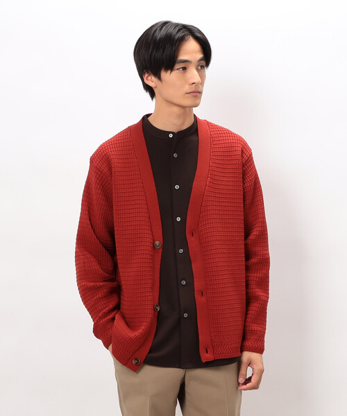 COMME CA ISM(コムサイズム)の「ワッフルカーディガン(カーディガン/ボレロ・メンズ・アイボリー/ブルー/ブラウン/レッド/チャコール・LARGE/MEDIUM)」の20枚目の写真