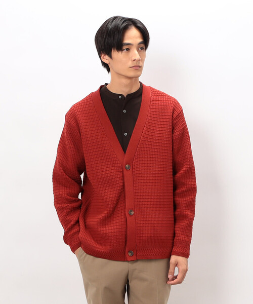 COMME CA ISM(コムサイズム)の「ワッフルカーディガン(カーディガン/ボレロ・メンズ・アイボリー/ブルー/ブラウン/レッド/チャコール・LARGE/MEDIUM)」の22枚目の写真