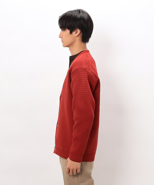 COMME CA ISM(コムサイズム)の「ワッフルカーディガン(カーディガン/ボレロ・メンズ・アイボリー/ブルー/ブラウン/レッド/チャコール・LARGE/MEDIUM)」の11枚目の写真