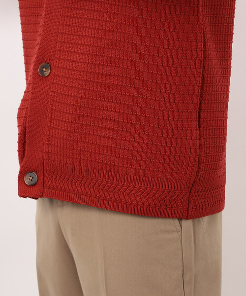 COMME CA ISM(コムサイズム)の「ワッフルカーディガン(カーディガン/ボレロ・メンズ・アイボリー/ブルー/ブラウン/レッド/チャコール・LARGE/MEDIUM)」の10枚目の写真