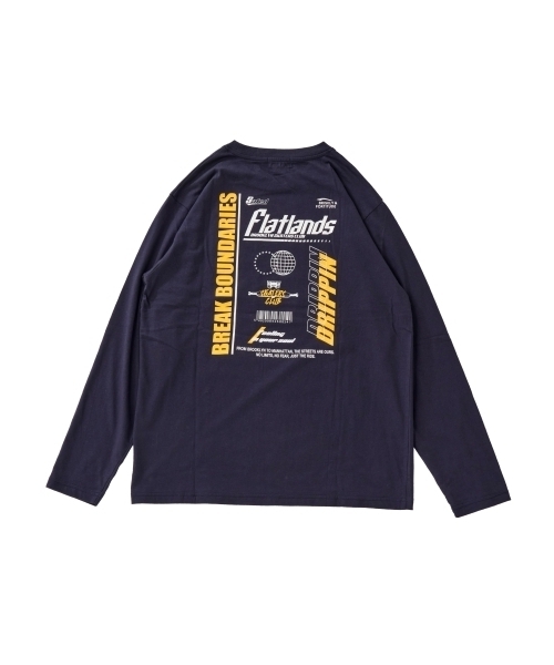 GLAZOS（グラソス）の「【プチプラ】バック２トーンロゴプリント長袖Tシャツ（ニット/セーター・キッズ・ブラウン/ブラック/ホワイト/ブルー/ネイビー/オレンジ・170cm/180cm/150cm/160cm）」の4枚目の写真