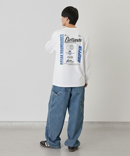 GLAZOS（グラソス）の「【プチプラ】バック２トーンロゴプリント長袖Tシャツ（ニット/セーター・キッズ・ブラウン/ブラック/ホワイト/ブルー/ネイビー/オレンジ・170cm/180cm/150cm/160cm）」の11枚目の写真