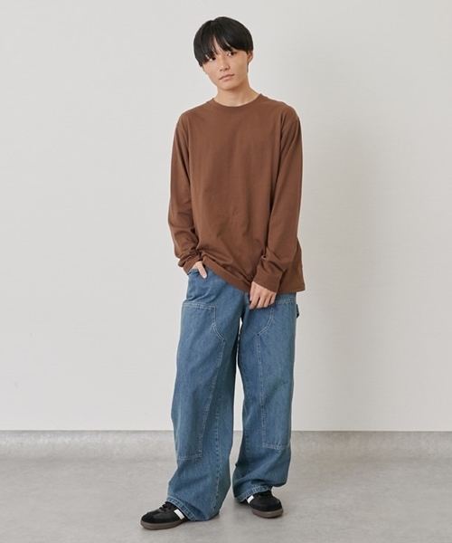 GLAZOS（グラソス）の「【プチプラ】バック２トーンロゴプリント長袖Tシャツ（ニット/セーター・キッズ・ブラウン/ブラック/ホワイト/ブルー/ネイビー/オレンジ・170cm/180cm/150cm/160cm）」の12枚目の写真