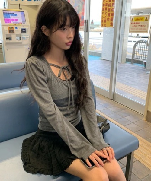 anyonemore(エニワンモア)の「anyonemore(エニワンモア)/レース ミニスカート(インナーパンツ付き)/Arting lace mini skirt(スカート・レディース・アイボリー/ブラック・M)」の13枚目の写真