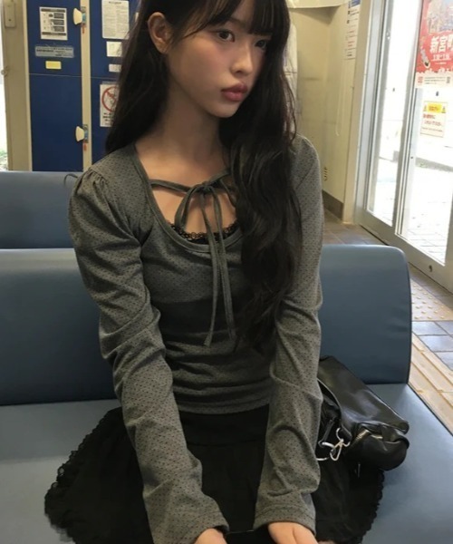 anyonemore(エニワンモア)の「anyonemore(エニワンモア)/レース ミニスカート(インナーパンツ付き)/Arting lace mini skirt(スカート・レディース・アイボリー/ブラック・M)」の11枚目の写真
