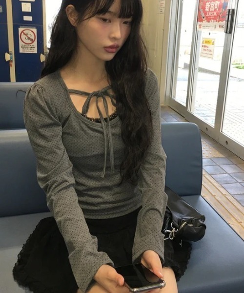 anyonemore(エニワンモア)の「anyonemore(エニワンモア)/レース ミニスカート(インナーパンツ付き)/Arting lace mini skirt(スカート・レディース・アイボリー/ブラック・M)」の12枚目の写真