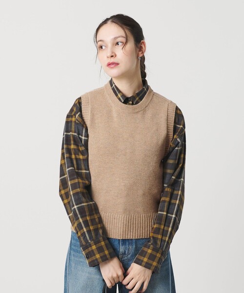 BEAUTY&YOUTH UNITED ARROWS（ビューティーアンドユースユナイテッドアローズ）の「ウールナイロンブレンド ネップベスト（ベスト・レディース・ライトグレー/ベージュ・FREE）」の2枚目の写真
