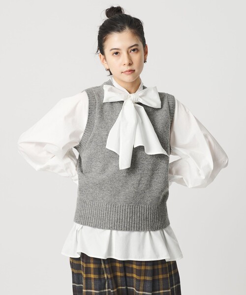 BEAUTY&YOUTH UNITED ARROWS（ビューティーアンドユースユナイテッドアローズ）の「ウールナイロンブレンド ネップベスト（ベスト・レディース・ライトグレー/ベージュ・FREE）」の22枚目の写真
