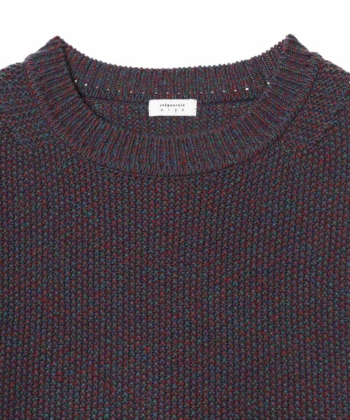 crepuscule（クレプスキュール）の「crepuscule Wool Kanoko P/O 2503-009（ニット/セーター・メンズ・グリーン/パープル・2/1）」の5枚目の写真