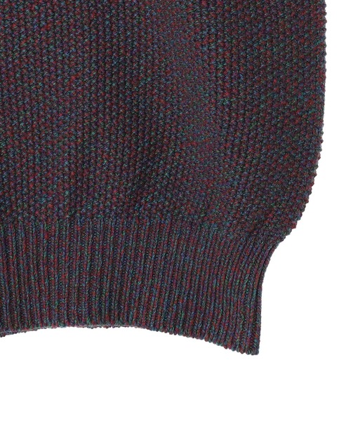 crepuscule（クレプスキュール）の「crepuscule Wool Kanoko P/O 2503-009（ニット/セーター・メンズ・グリーン/パープル・2/1）」の4枚目の写真